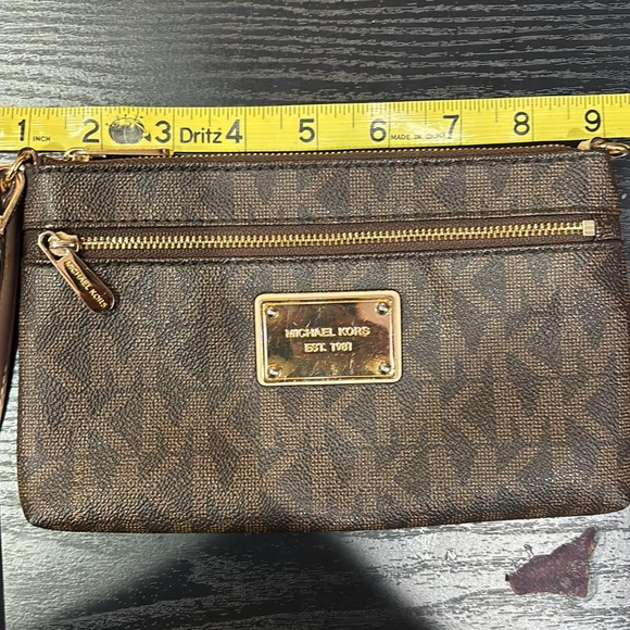 Michael Kors Dark Brown Wristlet with Gold Accents - Picture 6 of 7